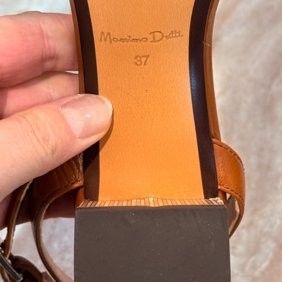 Women’s Massimo Dutti raffia brown leather heeled sandals- Size 37 - Picture 9 of 9